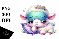 Colorful Smiling Baby Lamb with Sleeping Mask | Sublimation Product Image 3