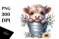Cute Baby Highland Cow PNG Product Image 3