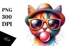 Quirky and Colorful Kitten Portrait | Clipart Product Image 3