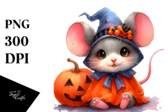 Simple Halloween Baby Mouse Drawing | Clipart Product Image 1
