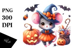 Simple Halloween Baby Mouse Drawing | Clipart Product Image 1