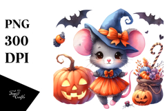 Simple Halloween Baby Mouse Drawing | Clipart Product Image 1