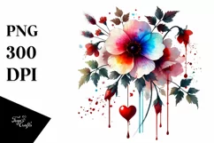 Washed Watercolor Flower PNG Product Image 1