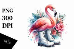 Flamingo Boots | Watercolor Clipart Product Image 3