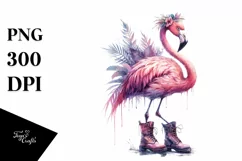 Flamingo Boots | Watercolor Clipart Product Image 3