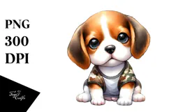 Watercolor Beagle Portrait, Transparent PNG Product Image 1