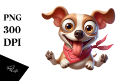Cartoon Dog in Bandana PNG Product Image 1