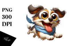 Cartoon Dog in Bandana PNG Product Image 1