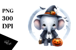 dressed for Halloween Baby Elephant PNG Product Image 1