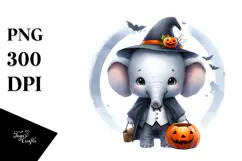 dressed for Halloween Baby Elephant PNG Product Image 1