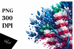 Vibrant Tree with USA Flag Colors PNG Product Image 1