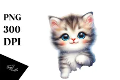 Smiling Baby Kitten with Balloons | Clipart Product Image 1