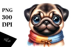 Watercolor Funny Pug Big Eyes Product Image 3
