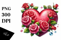 Heart Roses PNG Product Image 1