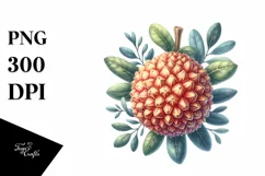 Sublimation Sticker Flower Watercolor Jackfruit Clipart Product Image 3