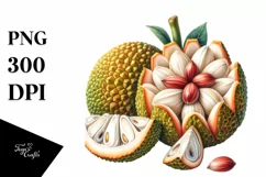 Sublimation Sticker Flower Watercolor Jackfruit Clipart Product Image 1