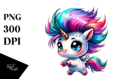 Cute Baby Unicorn Dancing PNG Product Image 1