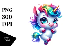 Cute Baby Unicorn Dancing PNG Product Image 1