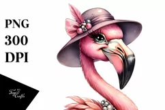 Smiling Vintage Flamingo Sticker Clipart Product Image 3