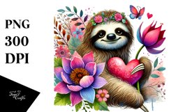Adorned Sloth Painting, PNG Product Image 1