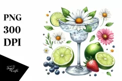 Sublimation Sticker Flower Watercolor Margarita Clipart Product Image 3