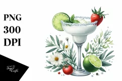 Sublimation Sticker Flower Watercolor Margarita Clipart Product Image 1
