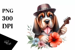Fun Watercolor Baby Bloodhound Clipart Product Image 3