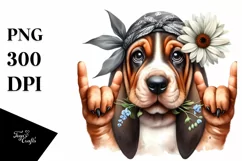 Fun Watercolor Baby Bloodhound Clipart Product Image 1