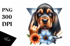 Fun Watercolor Baby Bloodhound Clipart Product Image 1