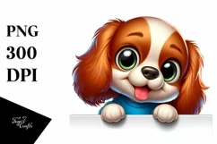 Colorful Cartoon Baby Spaniel | Clipart Product Image 3