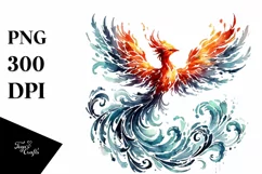 Phoenix Bird made of Fire and Ice, PNG Product Image 1