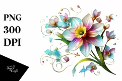 Watercolor Luxury Flower Love Splash Clipart Product Image 3
