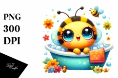 Vibrant Cute Baby Bee in Bathtub Product Image 3