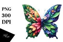 Vibrant Butterfly with Flowers PNG Product Image 1
