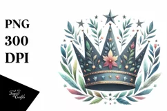 Sublimation Sticker Flower Watercolor Crown Clipart Product Image 3