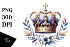 Sublimation Sticker Flower Watercolor Crown Clipart Product Image 1