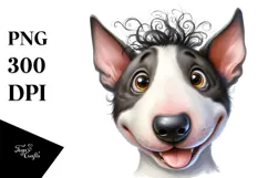 Watercolor Cute Bull Terrier Transparent PNG Product Image 1