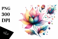 Watercolor Whimsical Flower | Sublimation Clipart Product Image 3