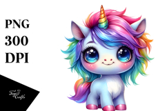 Cute Baby Unicorn, PNG Product Image 1