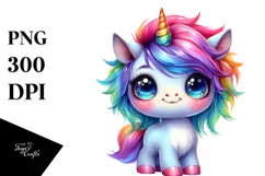 Cute Baby Unicorn, PNG Product Image 1