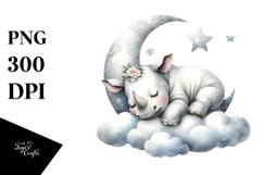 Whimsical Baby Rhino PNG Product Image 1