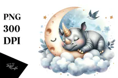 Whimsical Baby Rhino PNG Product Image 1