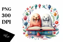 Colorful Walrus Book Illustration | Clipart Product Image 3