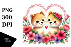 Cute Shiba Inu Heart PNG Product Image 1