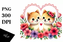 Cute Shiba Inu Heart PNG Product Image 1