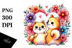 Cute Shiba Inu Heart PNG Product Image 1