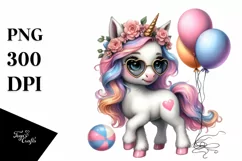 Colorful Baby Unicorn Johny Bravo Balloons Product Image 3