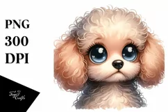 Cute Watercolor Baby Poodle Clipart Product Image 3