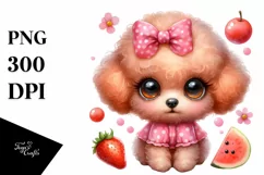 Cute Watercolor Baby Poodle Clipart Product Image 3