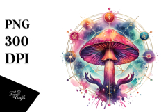 Vibrant Celestial Mushroom Tarot PNG Product Image 1